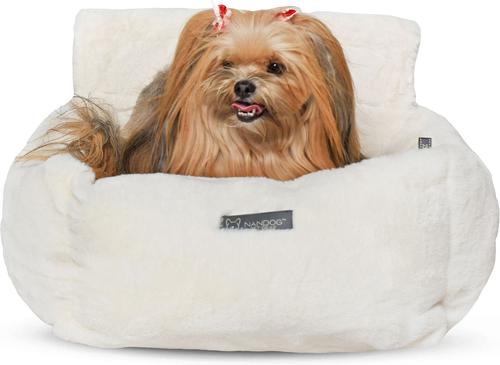 Show full view: Nandog Cloud Collection Cat & Dog Car Seat Bed, Ivory, Small slide 3 of 10