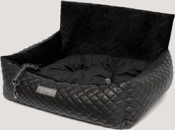 Nandog Quilted Vegan Leather Dog Car Seat Bed, Black, Medium slide 2 of 8