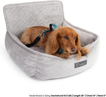 Show full view: Nandog Quilted Micro-Plush Dog Car Seat Bed, Light Gray, Small slide 2 of 8