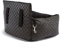 Nandog Quilted Vegan Leather Dog Car Seat Bed, Black, Small slide 2 of 6