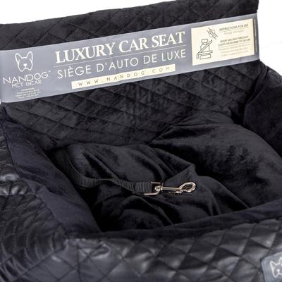 Show full view: Nandog Quilted Vegan Leather Dog Car Seat Bed, Black, Small slide 4 of 9