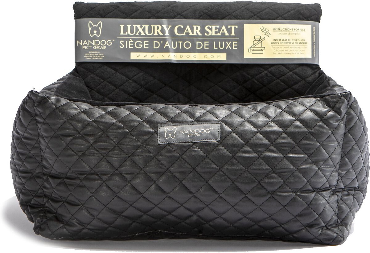 Nandog Quilted Vegan Leather Dog Car Seat Bed