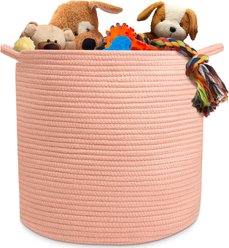 Natemia Dog Toy Storage Basket, Misty Rose, Large