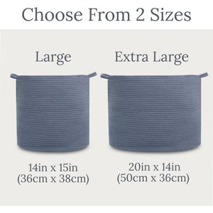 Natemia Dog Toy Storage Basket, Misty Rose, Large