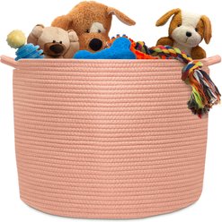 Natemia Dog Toy Storage Basket, Misty Rose, X-Large slide 1 of 5