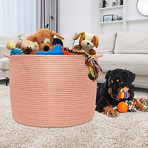 Natemia Dog Toy Storage Basket, Misty Rose, X-Large