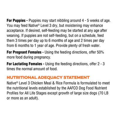 Show full view: Native Level 3 Chicken Flavor Dry Dog Food, 20-lb bag slide 9 of 9