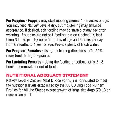 Show full view: Native Level 4 Dry Dog Food, 40-lb bag slide 9 of 10