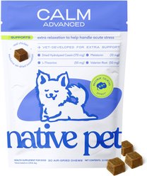 Native Pet Advanced Calm Anxiety & Stress Support Chew Supplement for Dogs, 30 count