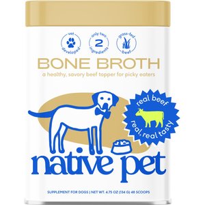 Native Pet Beef Bone Broth Powder Grain-Free Dog & Cat Food Topper, 4.75-oz
