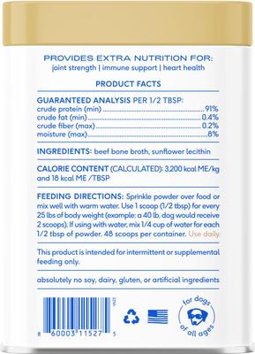 Show full view: Native Pet Beef Bone Broth Powder Grain-Free Dog Food Topper, 4.75-oz slide 3 of 10