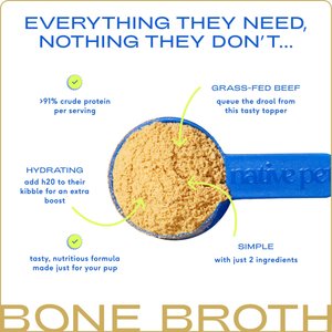 Native Pet Beef Bone Broth Powder Grain-Free Dog & Cat Food Topper, 4.75-oz