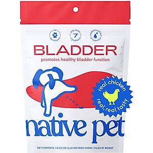 Native Pet Cranberry Bladder Chews Kidney & Urinary Supplement for Dogs, 60 count