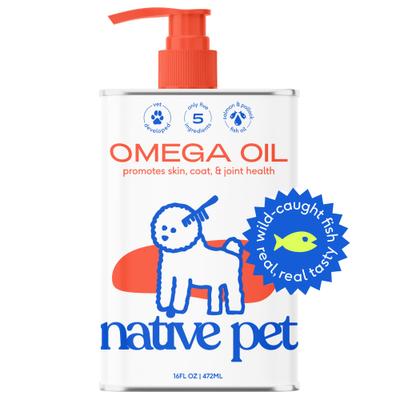 Show full view: Native Pet Omega-3 Fish Oil & Alaskan Salmon Oil Skin & Coat Health Supplement for Dogs, 16-fl oz bottle slide 1 of 10