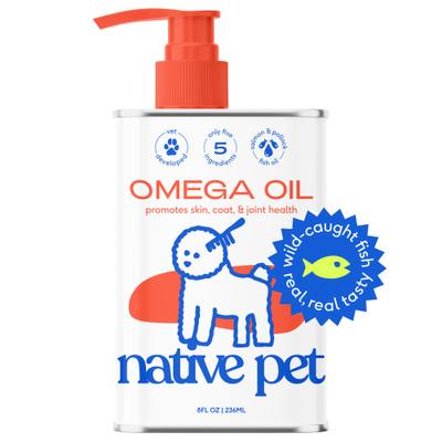 Show full view: Native Pet Omega-3 Fish Oil & Alaskan Salmon Oil Skin & Coat Health Supplement for Dogs, 8-fl oz bottle slide 1 of 10