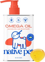 Native Pet Omega-3 Fish Oil & Alaskan Salmon Oil Skin & Coat Health Supplement for Dogs, 8-fl oz bottle