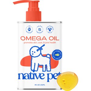 Native Pet Omega-3 Fish Oil & Alaskan Salmon Oil Skin & Coat Health Supplement for Dogs, 8-fl oz bottle