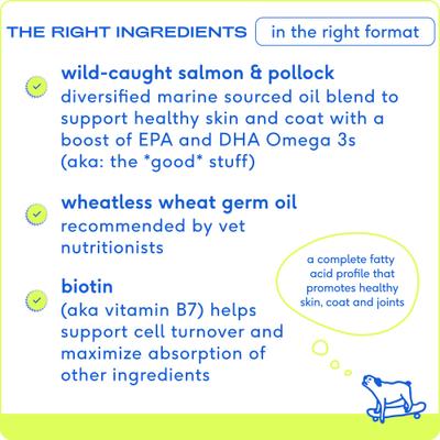 Show full view: Native Pet Omega 3 Fish Oil Skin & Coat Health + Vet-Formulated Probiotics & Prebiotic Dog Supplement slide 3 of 9