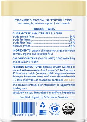 Show full view: Native Pet Organic Chicken Bone Broth Powder Grain-Free Dog Food Topper, 5.75-oz slide 3 of 10