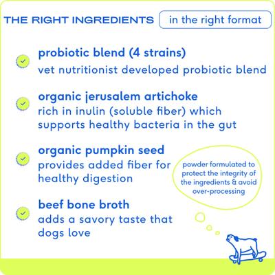 Show full view: Native Pet Organic Pumpkin Fiber & Diarrhea Relief, 8-fl oz + Vet-Formulated Probiotics & Prebiotic Dog Supplement, 8.2-fl oz canister slide 7 of 9