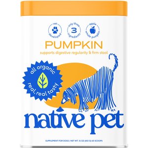 Native Pet Organic Pumpkin Fiber Powder Digestive Supplement for Dogs, 16-oz