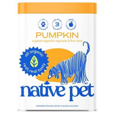 Show full view: Native Pet Organic Pumpkin Fiber Powder Digestive Supplement for Dogs, 16-oz slide 1 of 10