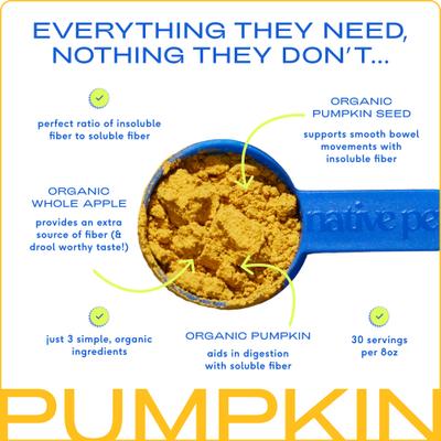 Show full view: Native Pet Organic Pumpkin Fiber Powder Digestive Supplement for Dogs, 16-oz slide 5 of 10