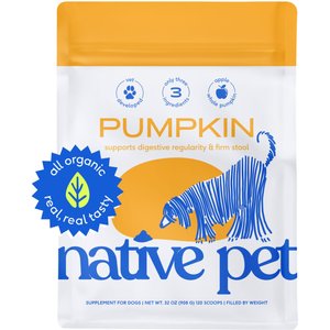Native Pet Organic Pumpkin Fiber Powder Digestive Supplement for Dogs, 32-oz
