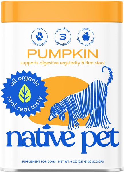 Show full view: Native Pet Organic Pumpkin Fiber Powder Digestive Supplement for Dogs, 8-oz slide 1 of 9