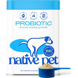 Native Pet Probiotic Powder Organic, Human Grade, Vet-Formulated Digestive Supplement for Dogs, 8.2-oz