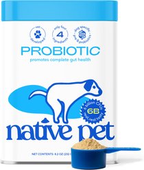 Native Pet Probiotic Powder Organic, Human Grade, Vet-Formulated Digestive Supplement for Dogs, 8.2-oz