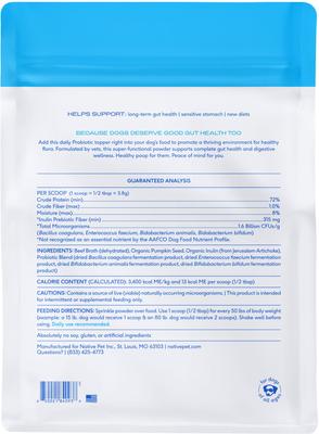 Show full view: Native Pet Probiotic Vet-Formulated Powder Digestive Supplement for Dogs, 32.8-oz slide 3 of 9