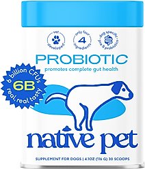 Native Pet Probiotic Vet-Formulated Powder Digestive Supplement for Dogs, 4.1-oz