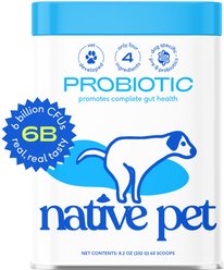 Native Pet Probiotic Vet-Formulated Powder Digestive Supplement for Dogs, 8.2-oz