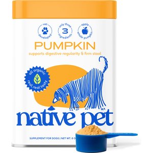 Native Pet Pumpkin Fiber Powder Organic, Human Grade Digestive Supplement for Dogs & Cats, 8-oz