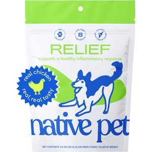 Native Pet Relief Chews Hip & Joint Supplement for Dogs, 60 count