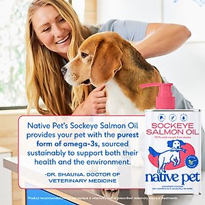 Native Pet Sockeye Salmon Flavored Oil Skin & Coat Health Liquid Supplement for Dogs & Cats, 8-fl oz bottle