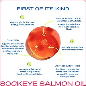 Native Pet Sockeye Salmon Flavored Oil Skin & Coat Health Liquid Supplement for Dogs & Cats, 8-fl oz bottle