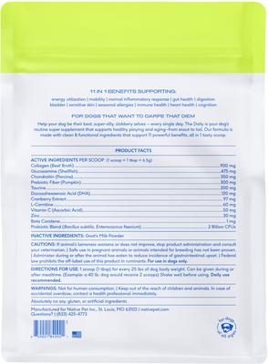 Show full view: Native Pet The Daily Powder 11-in-1 Supplement for Dogs, 28-oz slide 3 of 10