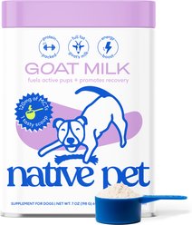 Native Pet Whole Goat Milk Powder Digestive, Recovery & Energy Support for Active Dogs, 7-oz