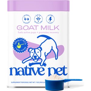 Native Pet Whole Goat Milk Powder Digestive, Recovery & Energy Support for Active Dogs, 7-oz