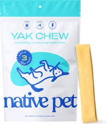 Native Pet Yak Dental Chews Himalayan Cheese Large Dog Treats, 3 count