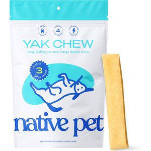 Native Pet Yak Dental Chews Himalayan Cheese Large Dog Treats, 3 count