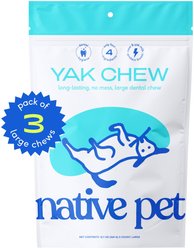 Native Pet Yak Dental Chews Himalayan Cheese Large Dog Treats, 3 count