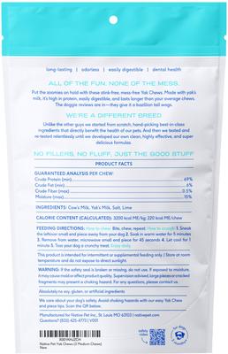 Show full view: Native Pet Yak Dental Chews Himalayan Cheese Medium Dog Treats, 8-oz bag, 3 count slide 3 of 9