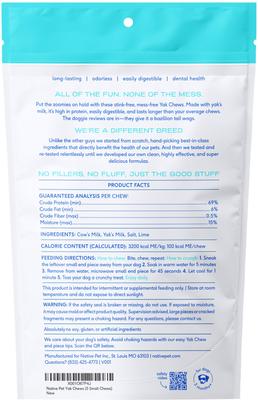 Show full view: Native Pet Yak Dental Chews Himalayan Cheese Dog Treats, 5 count slide 3 of 9