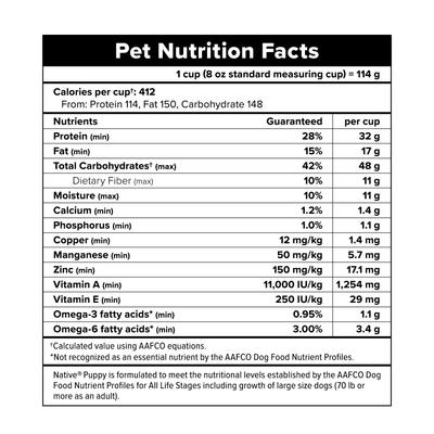 Show full view: Native Puppy Chicken Flavor Dry Dog Food, 20-lb bag slide 4 of 10