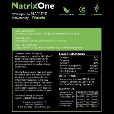Show full view: NatrixOne Omega 3 Anti-Inflammatory Dog Supplement, 8-fl oz bottle slide 3 of 9