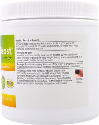 Show full view: Natur-Yeast Green Pet Organics Soft Chew Supplement for Dogs & Cats, 90 count slide 4 of 5