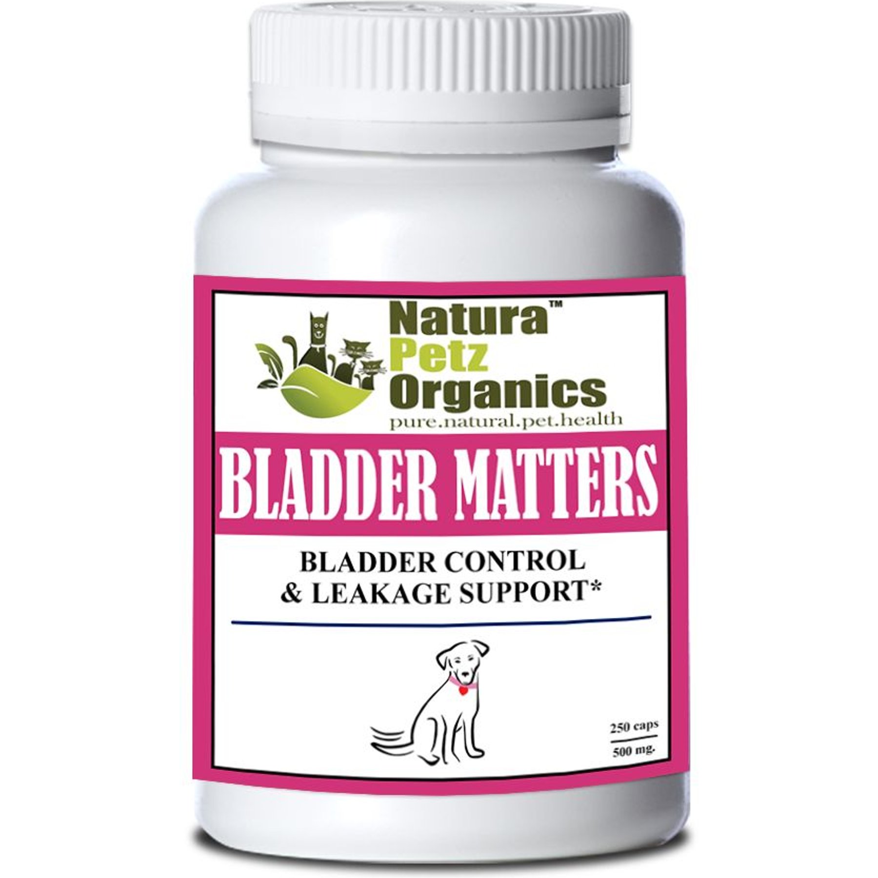 Natura Petz Organics BLADDER MATTERS MAX* Master Blend Bladder Control & Leakage Support* Dog Supplement, 250 count